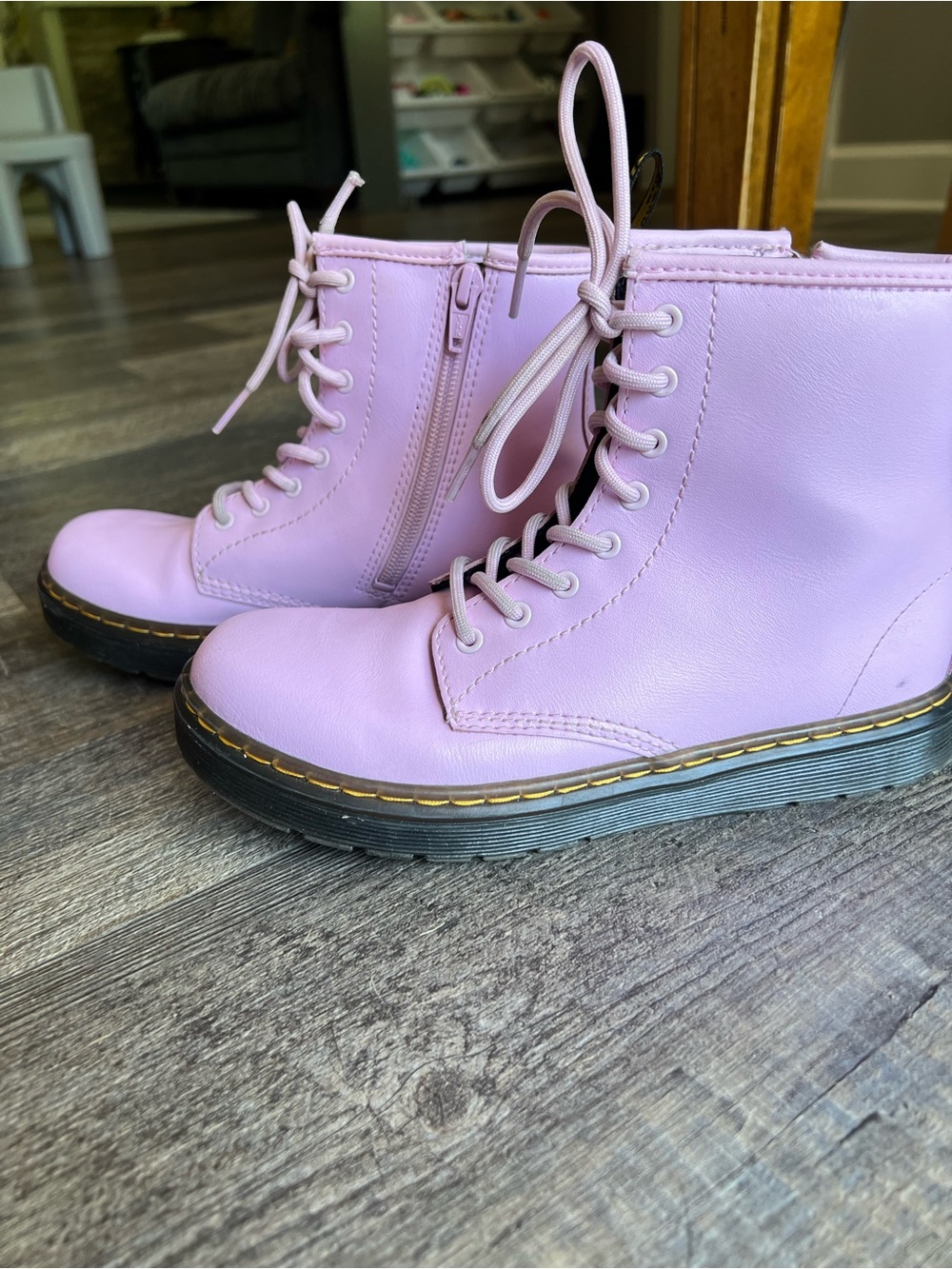 Dr. Martens Bubblegum Pink Lace-Up Combat Boots
